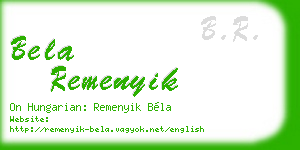 bela remenyik business card